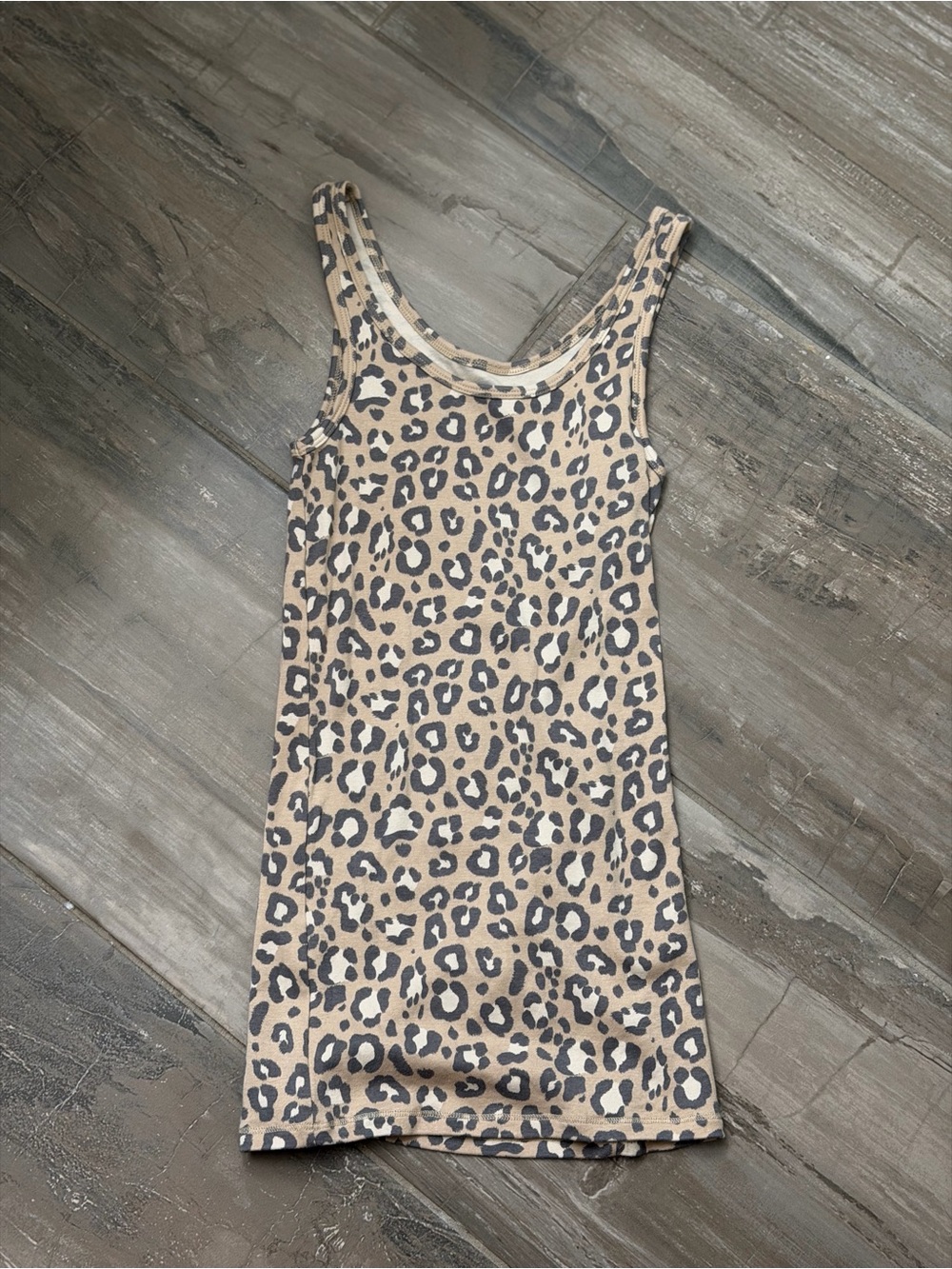 Small Leopard Print Tank  - Beige and Black